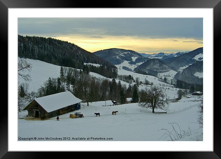 Winter in Switzerland Framed Mounted Print by John McCoubrey