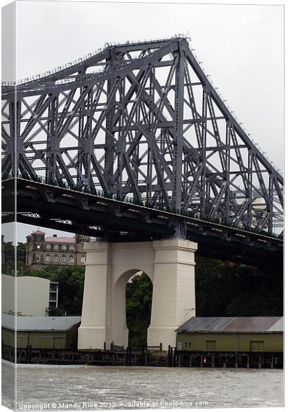 Story Bridge over Brisbane River Canvas Print by Mandy Rice