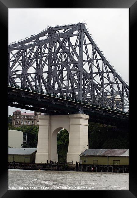 Story Bridge over Brisbane River Framed Print by Mandy Rice
