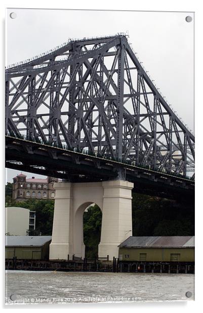 Story Bridge over Brisbane River Acrylic by Mandy Rice