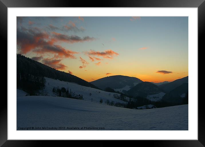 Swiss Sunset Framed Mounted Print by John McCoubrey