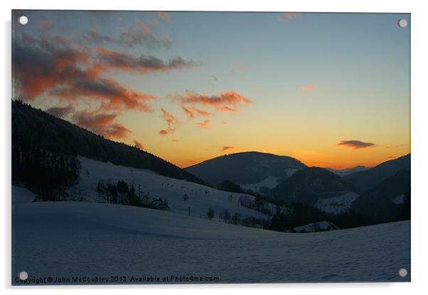 Swiss Sunset Acrylic by John McCoubrey