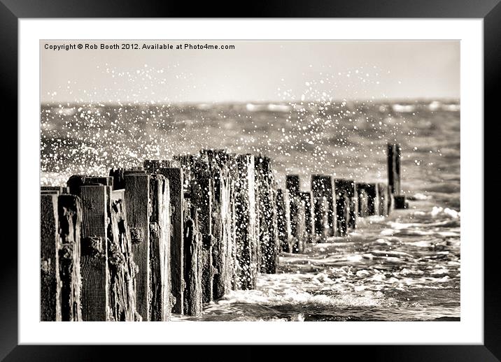 'North Sea Spray' Framed Mounted Print by Rob Booth