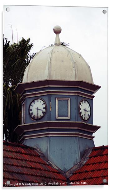 Domed clock tower Acrylic by Mandy Rice