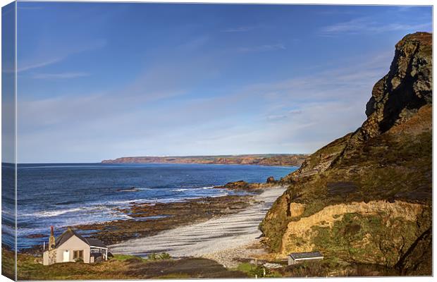 Cornish House on The Beach Canvas Print by Mike Gorton