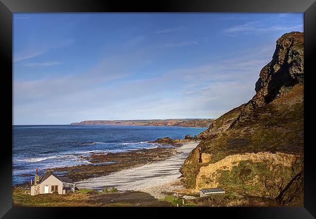 Cornish House on The Beach Framed Print by Mike Gorton
