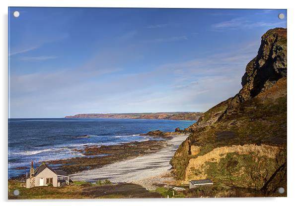 Cornish House on The Beach Acrylic by Mike Gorton