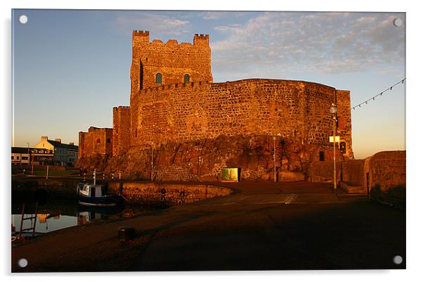 Carrickfergus Castle Acrylic by Michael Harper