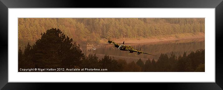 Lancaster Over The Dams Framed Mounted Print by Nigel Hatton