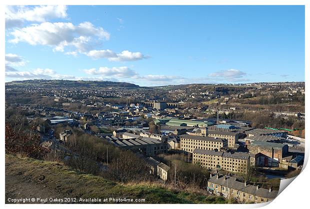 View of Milnsbridge, Huddersfield Print by Paul Oakes