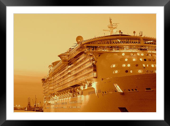 Independence Of The Seas Framed Mounted Print by Louise Godwin