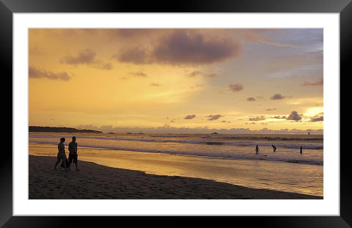 Sunset walk, Playa Tamarindo Framed Mounted Print by Eyal Nahmias