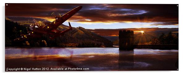 Lancaster Over Howden Dam Acrylic by Nigel Hatton