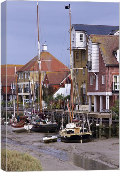 Faversham Creek and Thames Barges Canvas Print by David French