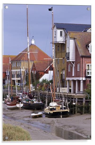 Faversham Creek and Thames Barges Acrylic by David French