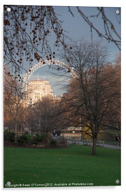 St. James's Park and the London Eye Acrylic by Dawn O'Connor