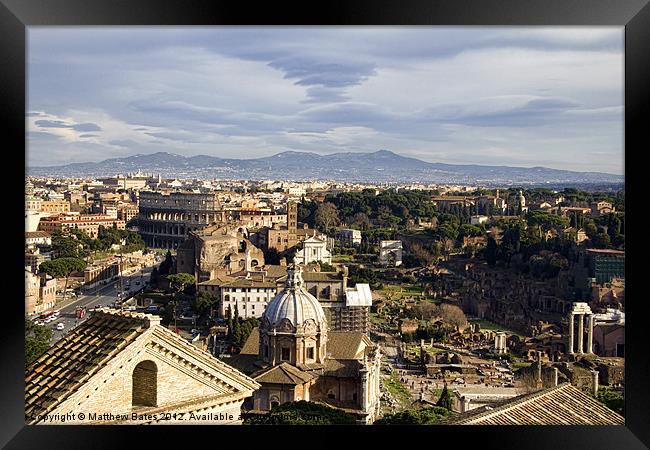 Aerial View of Rome Framed Print by Matthew Bates