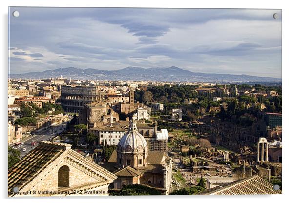 Aerial View of Rome Acrylic by Matthew Bates