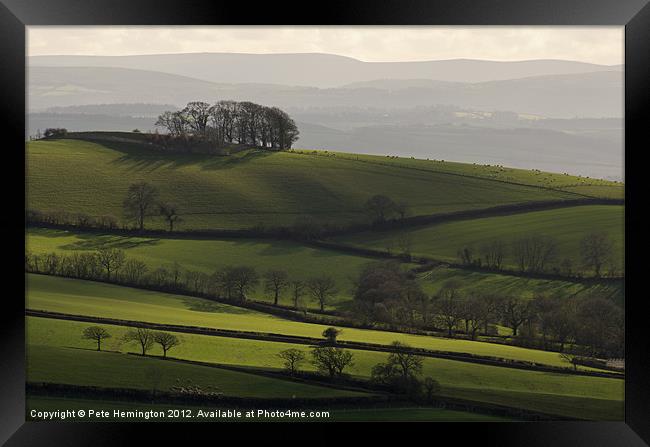 Hills and fields Framed Print by Pete Hemington