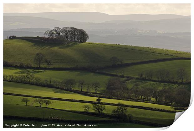 Hills and fields Print by Pete Hemington
