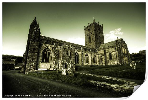 St Davids Cathedral Print by Rob Hawkins