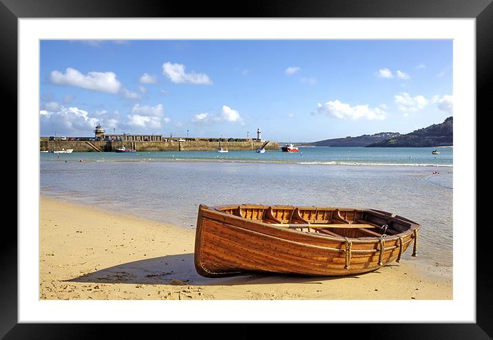 Beached on St Ives Cornwall Framed Mounted Print by Mike Gorton