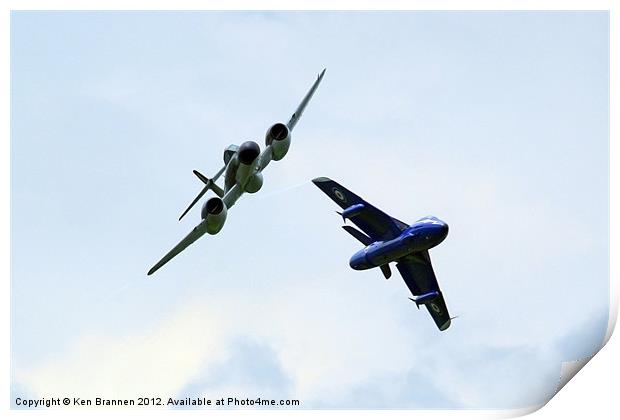 Gloster Meteor and Hawker Hunter Print by Oxon Images