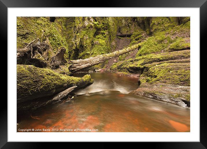 Devil''s Pulpit, Finnich Gorge Framed Mounted Print by John Barrie