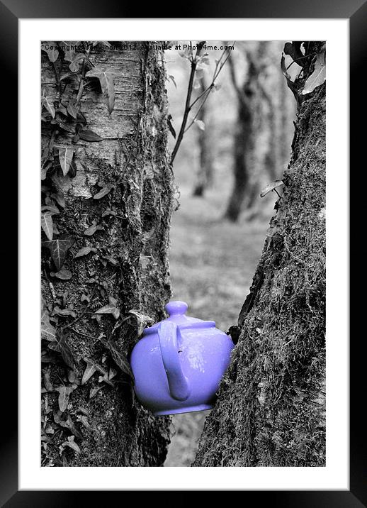 Purple Teapot Framed Mounted Print by Jon Short