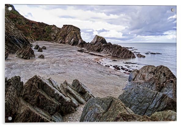 Sandy Cove Acrylic by Dave Wilkinson North Devon Ph