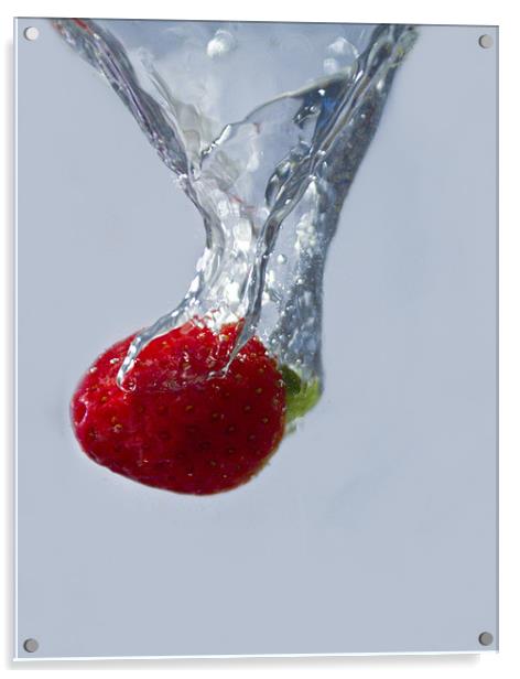 Strawberry Drop. Acrylic by paul cowles