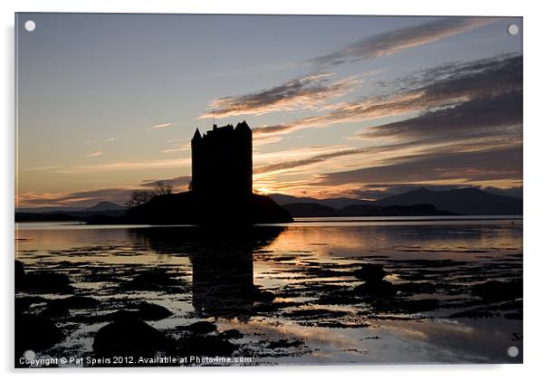 Castle Stalker, Argyll Acrylic by Pat Speirs