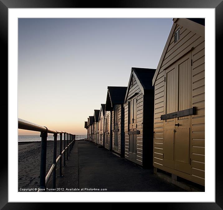 Beach Huts, Cromer, Norfolk Framed Mounted Print by Dave Turner