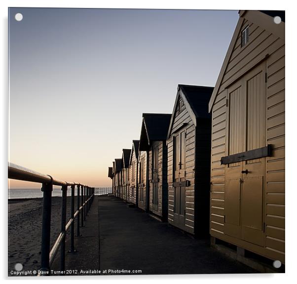 Beach Huts, Cromer, Norfolk Acrylic by Dave Turner