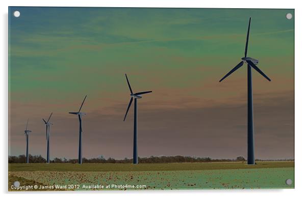 Norfolk Windfarm Acrylic by James Ward