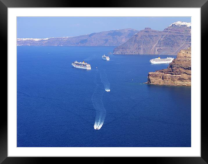 Park your Cruise Ship over here please Framed Mounted Print by Tom Gomez
