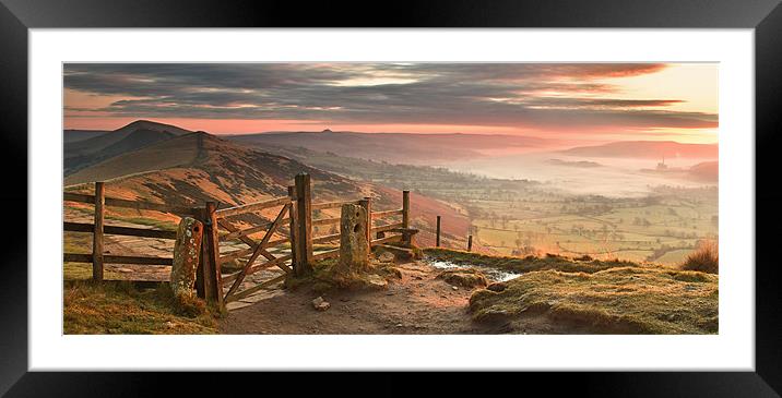 Sunrise Magic at Mam Tor Framed Mounted Print by Andrew Yu