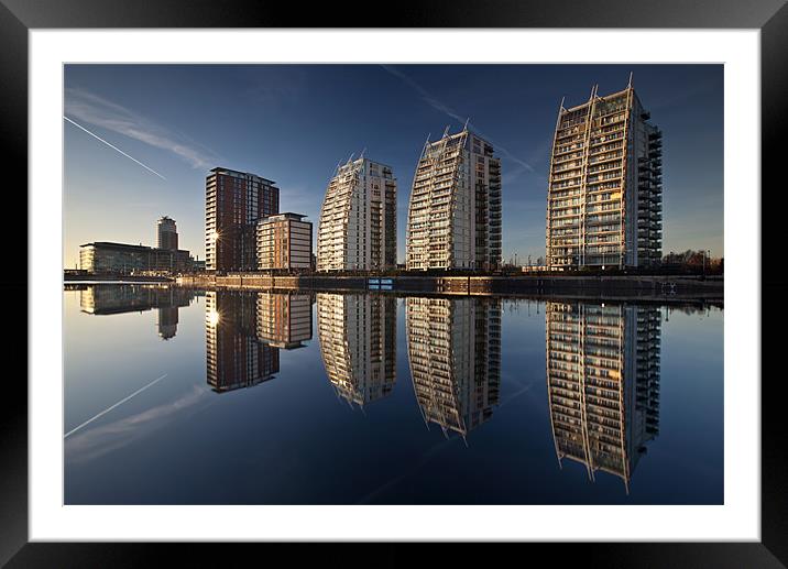 Reflections of Salford Quays Framed Mounted Print by Andrew Yu