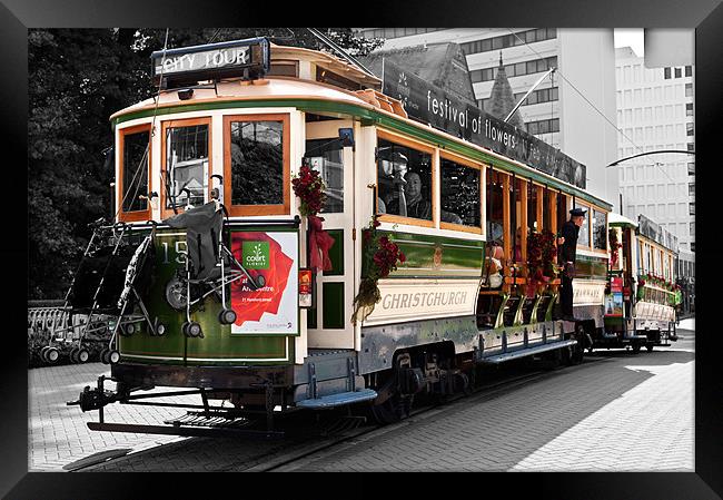 Christchurch, New Zealand tram Framed Print by Stephen Mole