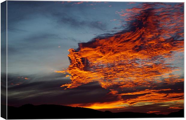 fire in the sky Canvas Print by Martina Stoecker