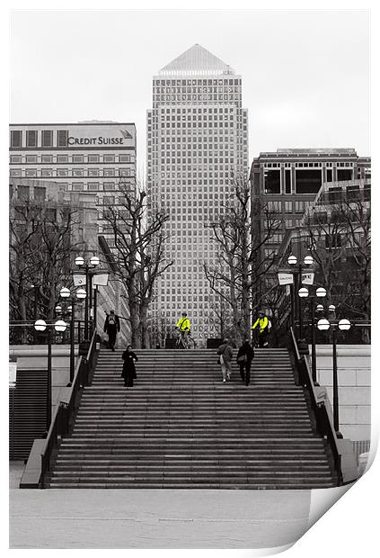 Stair way to Canary Wharf  Print by Jack Jacovou Travellingjour