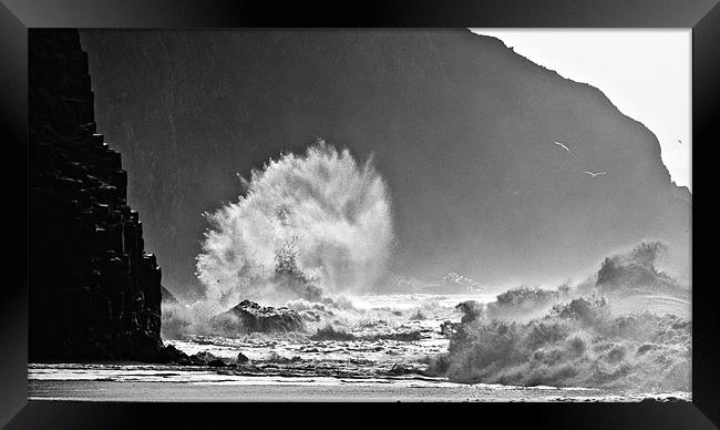 Exploding seascape Framed Print by Keith Barker