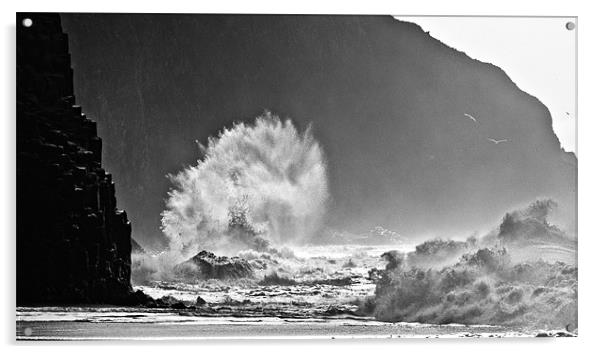 Exploding seascape Acrylic by Keith Barker