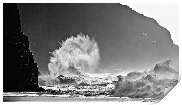 Exploding seascape Print by Keith Barker