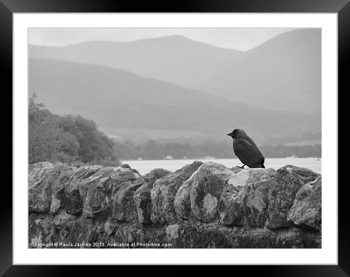 Black & White at Loch Lomand Framed Mounted Print by Paula Jardine