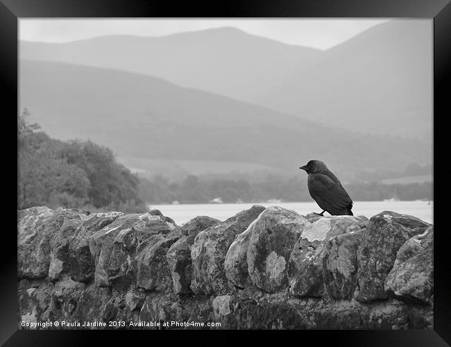Black & White at Loch Lomand Framed Print by Paula Jardine