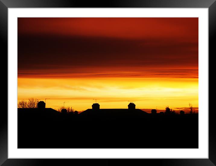 Red Sky in the Morning Framed Mounted Print by Frankie Arkell