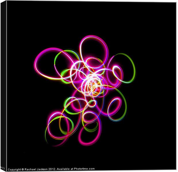 Pink Green Squiggle Canvas Print by Rachael Hood