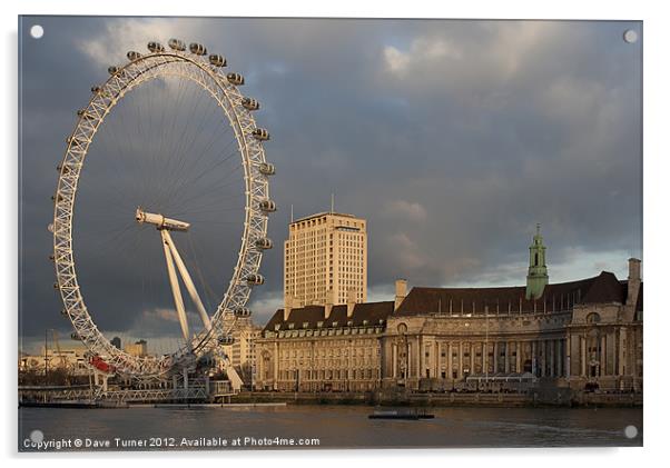 Evening Sunlight on London Eye Acrylic by Dave Turner