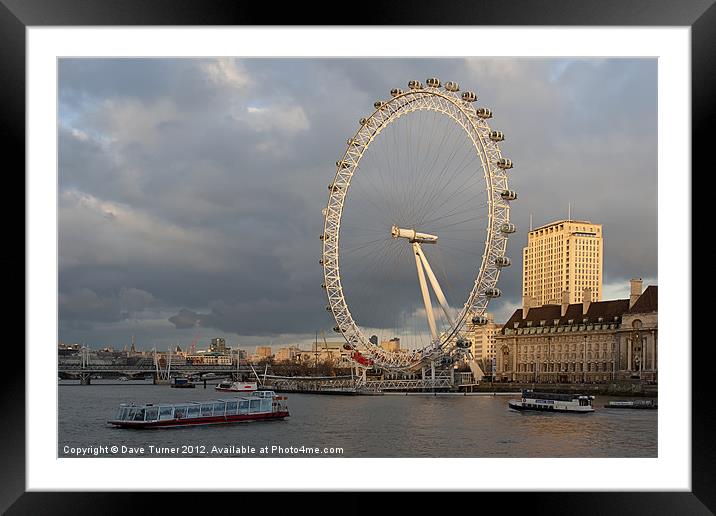 London Eye, South Bank, London Framed Mounted Print by Dave Turner